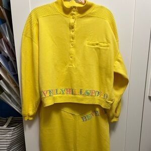 Vintage 1980’s Beverly Hills Polo Club Yellow Maxi Dress Set